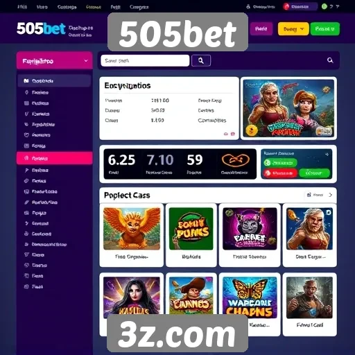 Interface do usuário do site 505bet avaliada